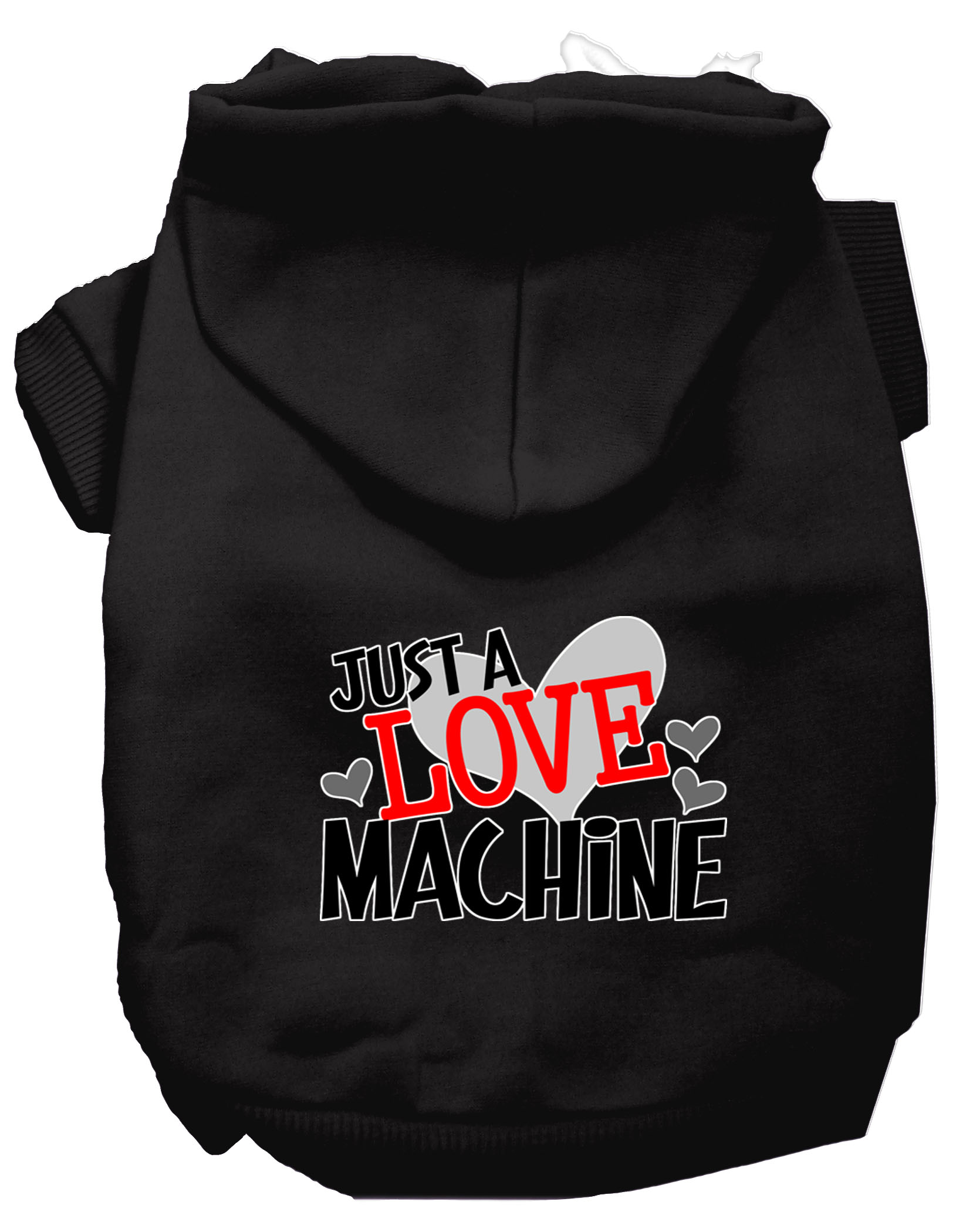 Love Machine Screen Print Dog Hoodie Black XXL
